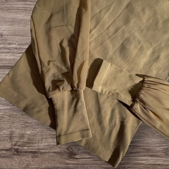 NWT Free People Sheer Mesh Nude Colored High Neck Statement Top - Picture 4 of 5